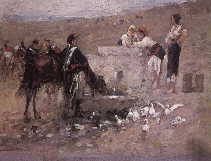 Nicolae Grigorescu Girls and Young Men by the Well